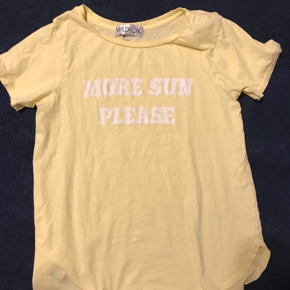 Wildfox yellow graphic T-shirt